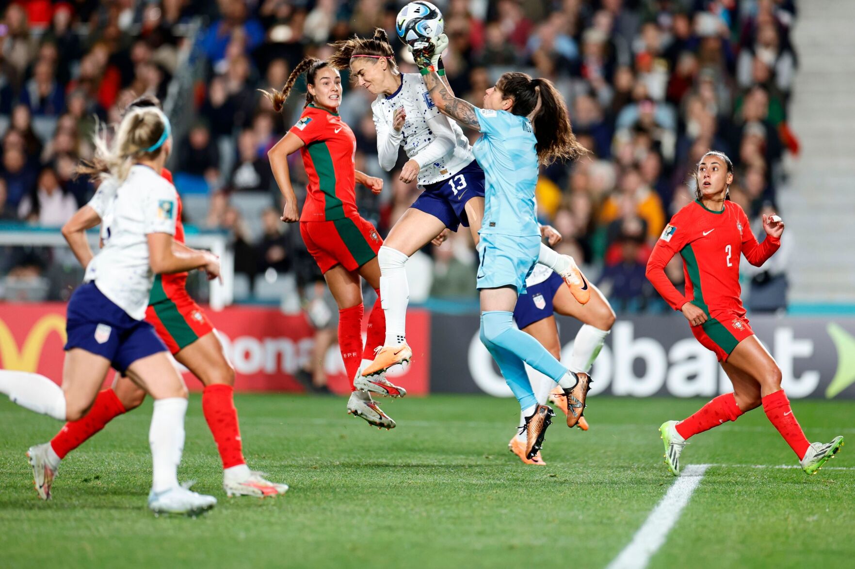 US survives late scare to reach Women’s World Cup round of 16